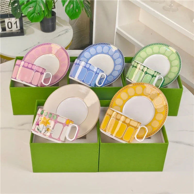 Tasse Et Soucoupe En Porcelaine Fine Style Européen