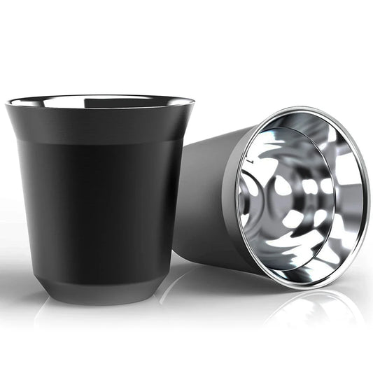 Tasse Expresso Double Paroi en Acier Inoxydable Empilable