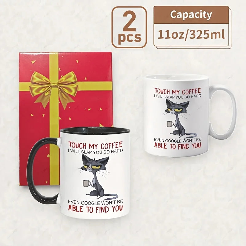Tasse Humoristique en Céramique pour Café — 2Pc(Noir+Blanc), photo 6