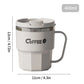 Tasse Isotherme Acier Inoxydable Double Paroi Avec Poignée et Couvercle