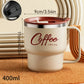 Tasse Isotherme Acier Inoxydable Double Paroi Avec Poignée et Couvercle