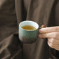 Tasse Rétro en Céramique à Manche en Bois pour Thé et Café