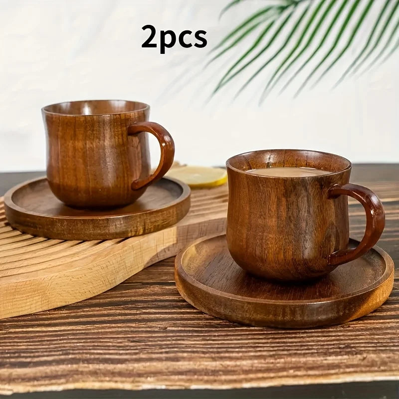 Tasses à Café en Bois Avec Poignées