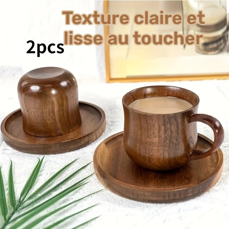 Tasses à Café en Bois Avec Poignées — photo 2