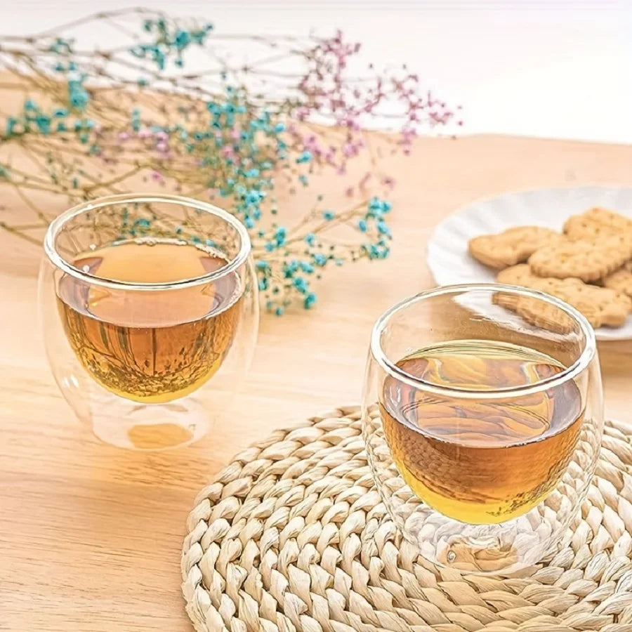 Tasses à Espresso en Verre Double Paroi 80 Ml