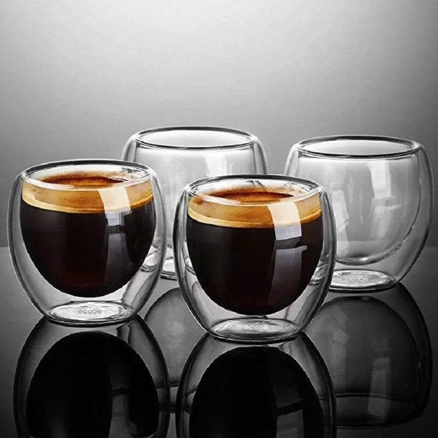 Tasses à Espresso en Verre Double Paroi 80 Ml