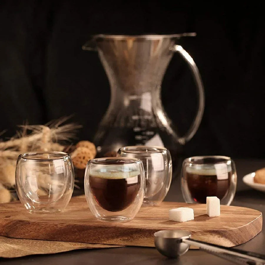 Tasses à Espresso en Verre Double Paroi 80 Ml Image