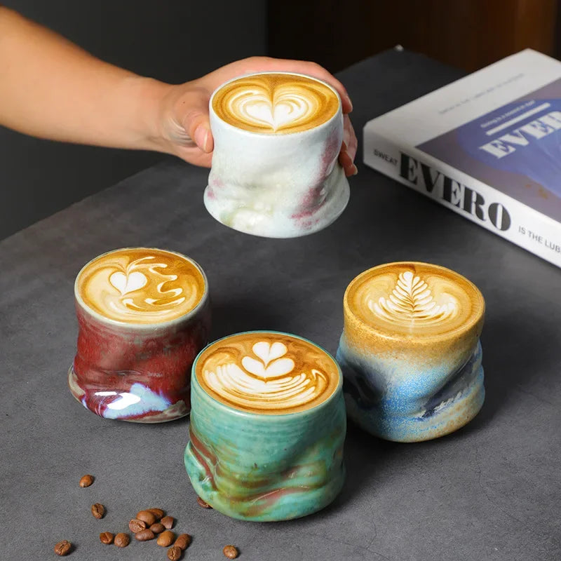 Tasses à Expresso en Grès Style Vintage