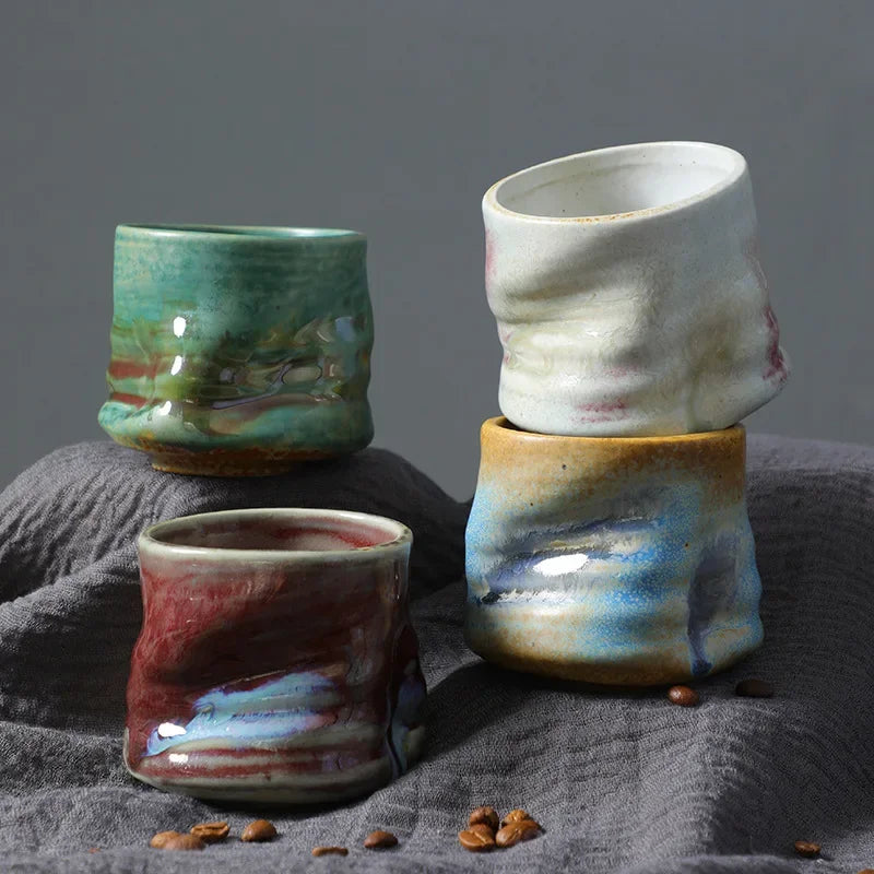 Tasses à Expresso en Grès Style Vintage