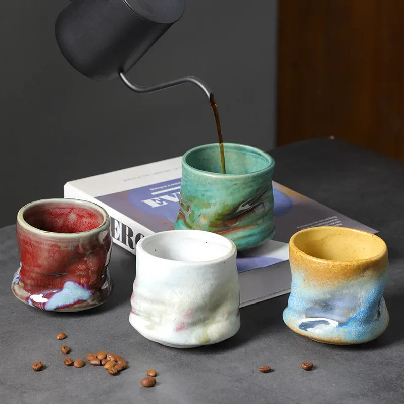 Tasses à Expresso en Grès Style Vintage